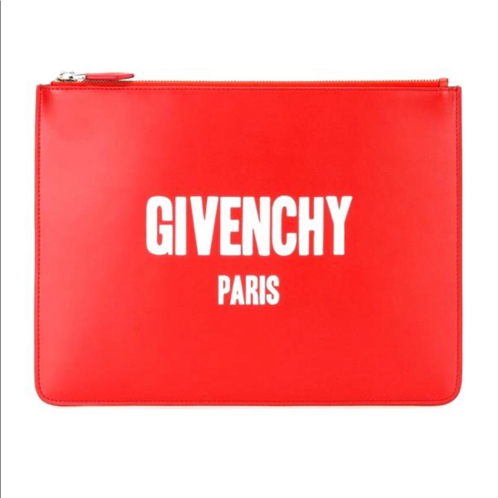 Givenchy calf skin red/white clutch